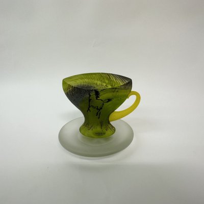 Green Glass Teacup by Kjell Engman for Kosta Boda, Sweden, 1980s-BGP-1764885