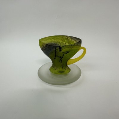 Green Glass Teacup by Kjell Engman for Kosta Boda, Sweden, 1980s-BGP-1764885