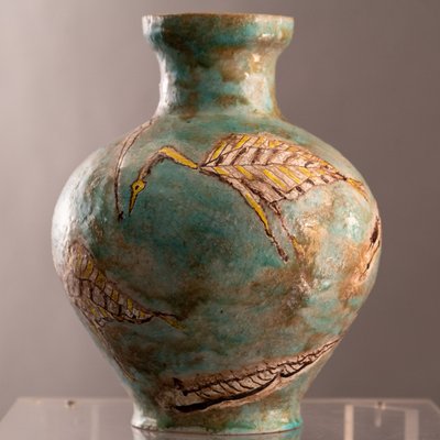 Green-Gray Stoneware Vase by Carlo Zauli-MAX-1269544