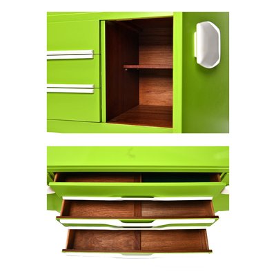 Green Lacquered Sideboard, 1970s-NQ-568938