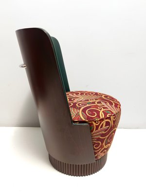 Green Leather and Patterned Fabric Lounge Chair by Adam Tihany for Colbert, 1995-JPQ-2035639