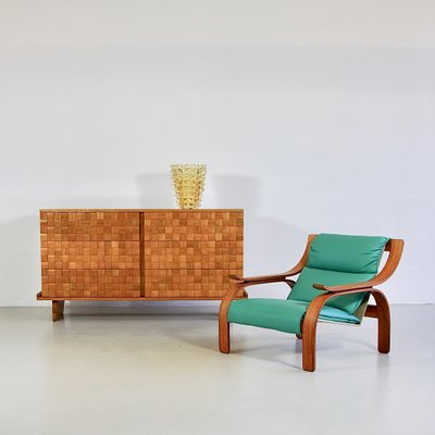 Green Leather Armchairs by Marco Zanuso for Arflex, 1960s, Set of 2-INL-726642