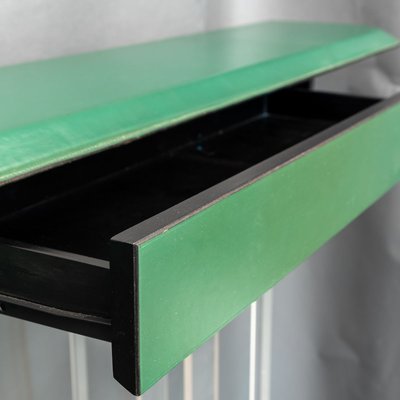 Green Leather Console Table from Matteo Grassi, 1980s-MAX-788313