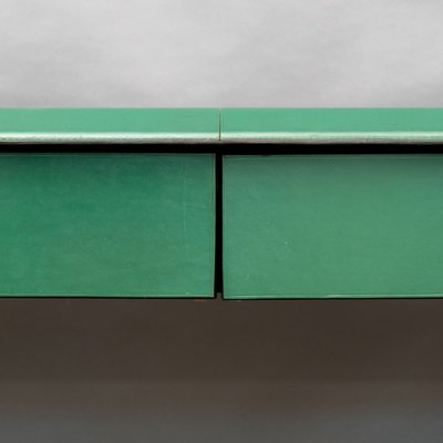 Green Leather Console Table from Matteo Grassi, 1980s-MAX-788313