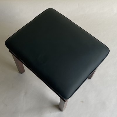 Green Leather Ottoman by Lajos Ludwig Kozma, Hungary, 1930s-HWV-1309849