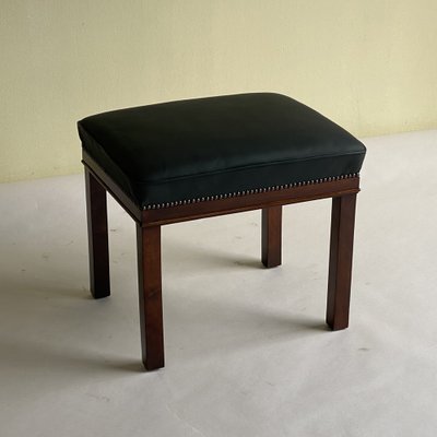 Green Leather Ottoman by Lajos Ludwig Kozma, Hungary, 1930s-HWV-1309849