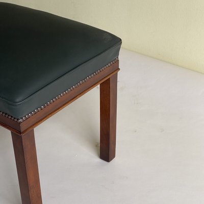 Green Leather Ottoman by Lajos Ludwig Kozma, Hungary, 1930s-HWV-1309849