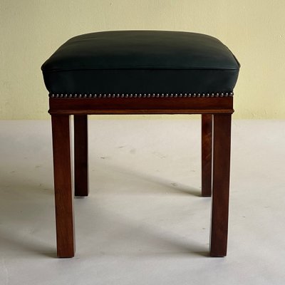 Green Leather Ottoman by Lajos Ludwig Kozma, Hungary, 1930s-HWV-1309849