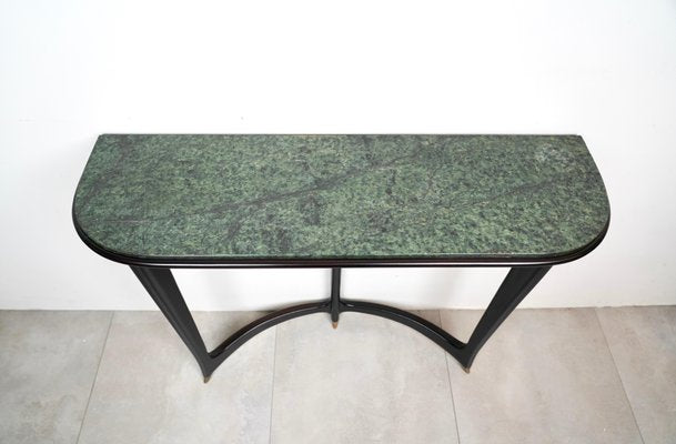 Green Marble, Wood & Brass Console Table by Guglielmo Ulrich, Italy, 1940s-LYQ-1187208