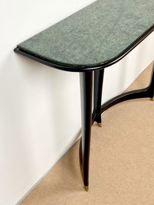 Green Marble, Wood & Brass Console Table by Guglielmo Ulrich, Italy, 1940s-LYQ-1187208