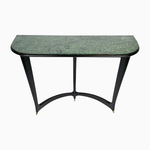 Green Marble, Wood & Brass Console Table by Guglielmo Ulrich, Italy, 1940s-LYQ-1187208