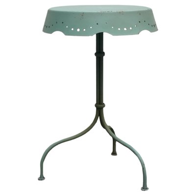 Green Metal Bistro Side Table, Italy, 1980s-YUW-1777269