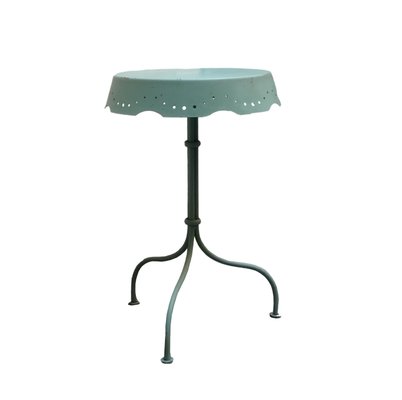 Green Metal Bistro Side Table, Italy, 1980s-YUW-1777269