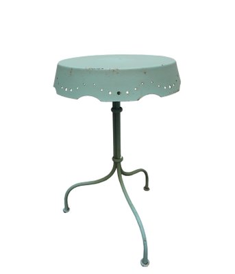 Green Metal Bistro Side Table, Italy, 1980s-YUW-1777269