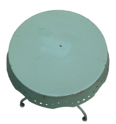 Green Metal Bistro Side Table, Italy, 1980s-YUW-1777269