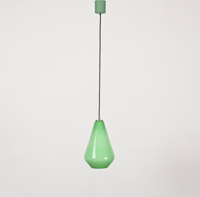 Green Murano Cased Glass and Brass Pendant from Stilnovo, 1950s-JDR-1818948