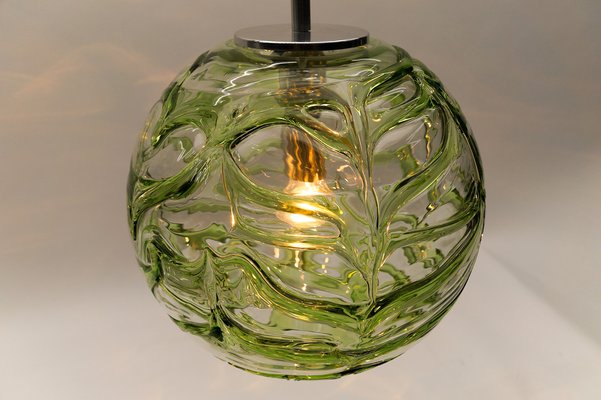 Green Murano Glass Ball Pendant Lamp from Doria Leuchten, 1960s-KQB-1742230