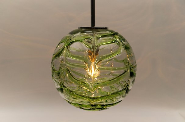 Green Murano Glass Ball Pendant Lamp from Doria Leuchten, 1960s-KQB-1742230