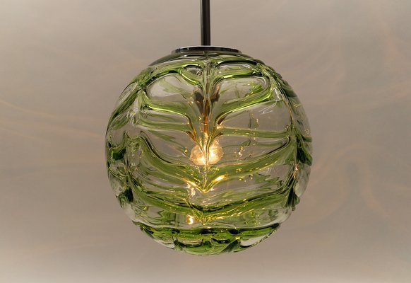 Green Murano Glass Ball Pendant Lamp from Doria Leuchten, 1960s-KQB-1742230