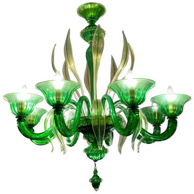 Green Murano Glass Chandelier, Venice, 1990s-MBH-1032555