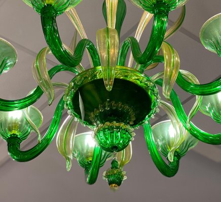 Green Murano Glass Chandelier, Venice, 1990s-MBH-1032555