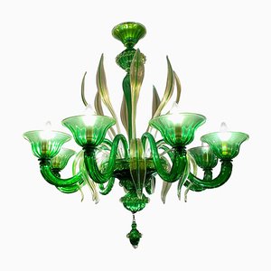 Green Murano Glass Chandelier, Venice, 1990s-MBH-1032555