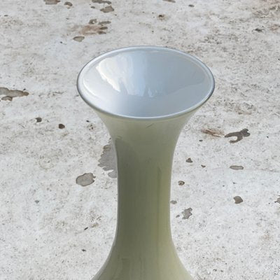 Green Opaline Vase, Italy, 1960s-UR-1065753