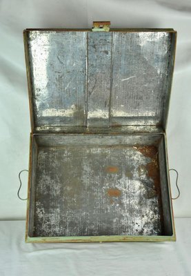 Green Painted Metal Box, 1970s-ROJ-626436