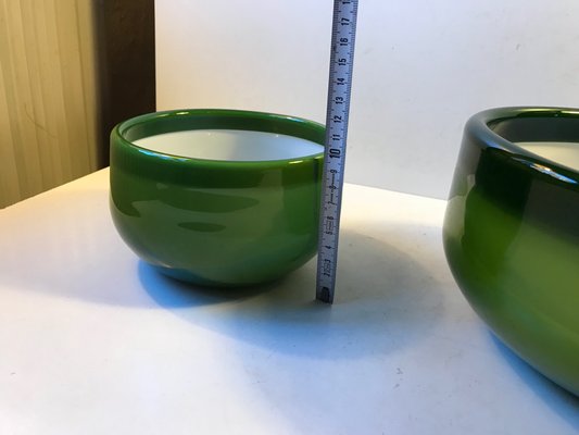 Green Palet Snack and Salad Bowls by Michael Bang for Holmegaard, 1970s, Set of 2-LCR-682714