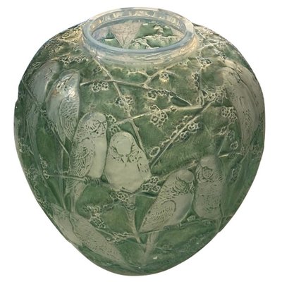 Green Perruches Vase by René Lalique, 1919-DFB-876910