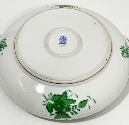 Green Porcelain Chinese Bouquet Apponyi Tureen with Handles from Herend Hungary-UCH-1224416