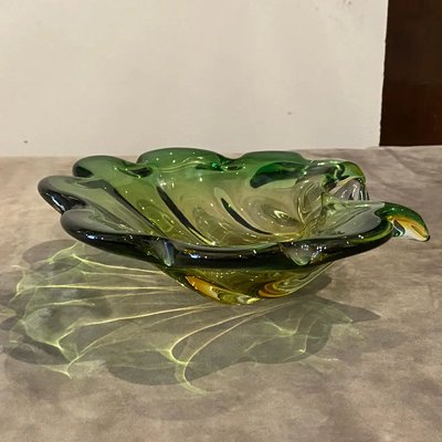 Green Sommerso Murano Glass Bowl by Seguso, Italy, 1970s-NMK-1305217