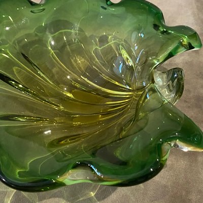 Green Sommerso Murano Glass Bowl by Seguso, Italy, 1970s-NMK-1305217