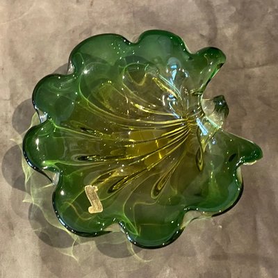 Green Sommerso Murano Glass Bowl by Seguso, Italy, 1970s-NMK-1305217