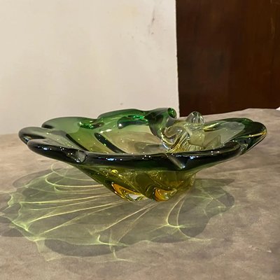 Green Sommerso Murano Glass Bowl by Seguso, Italy, 1970s-NMK-1305217