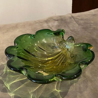 Green Sommerso Murano Glass Bowl by Seguso, Italy, 1970s-NMK-1305217