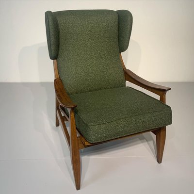 Green Terry Cloth Armchair, 1950s-KCF-910617