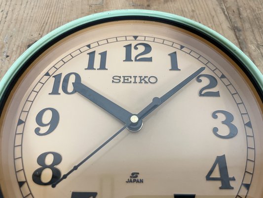 Green Wall Clock from Seiko Navy, 1970s-CGF-1169785