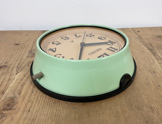 Green Wall Clock from Seiko Navy, 1970s-CGF-1169785