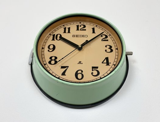 Green Wall Clock from Seiko Navy, 1970s-CGF-1169785