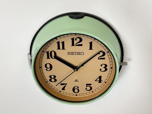 Green Wall Clock from Seiko Navy, 1970s-CGF-1169785