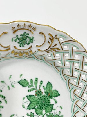 Green Wall Decoration Plates in Porcelain, Set of 2-UCH-1224443