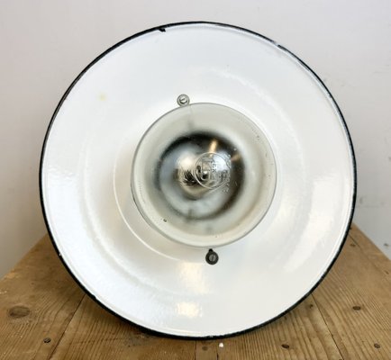 Grey Cast Aluminium Explosion Proof Pendant Lamp with Enameled Shade from Elektrosvit, 1970s-CGF-1726173