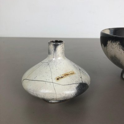 Grey Ceramic Studio Pottery Vases from Otto Keramik, Germany, 1980s, Set of 3-QZ-1053082