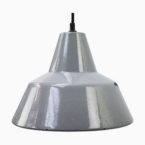 Grey Enamel Vintage Industrial Hanging Lamp from Philips-BLS-821521