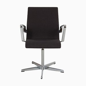 Grey Fabric and Chrome Frame Oxford Armchair by Arne Jacobsen-MTD-1400357