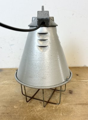 Grey Industrial Aluminium Cage Pendant Lamp, 1970s-CGF-1746393