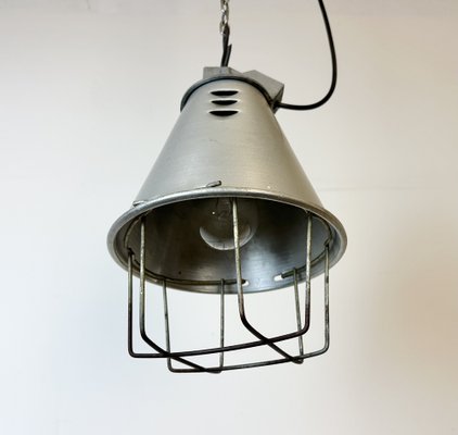 Grey Industrial Aluminium Cage Pendant Lamp, 1970s-CGF-1746393