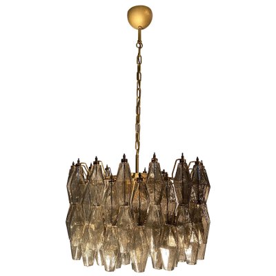 Grey Murano Glass Poliedri Chandeliers in the Style of Carlo Scarpa, Set of 2-MBH-1032495