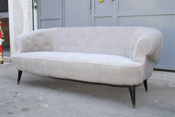 Grey Velvet Sofa by Guglielmo Ulrich, Italy, 1950s-EH-1318636